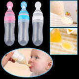 Baby Squeezing Feeding Bottle with Spoon